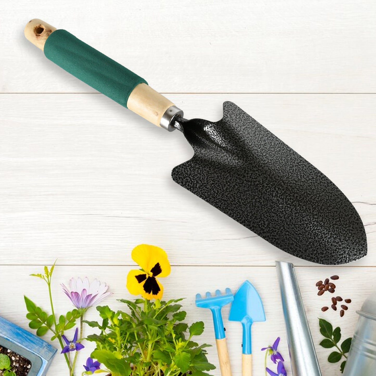 Gardening Tools - Hand Cultivator Trowel Heavy Duty With Ergonomic Wooden Handle For Transplanting And Digging (3 Pcs Set) - Happy Price - Image 6