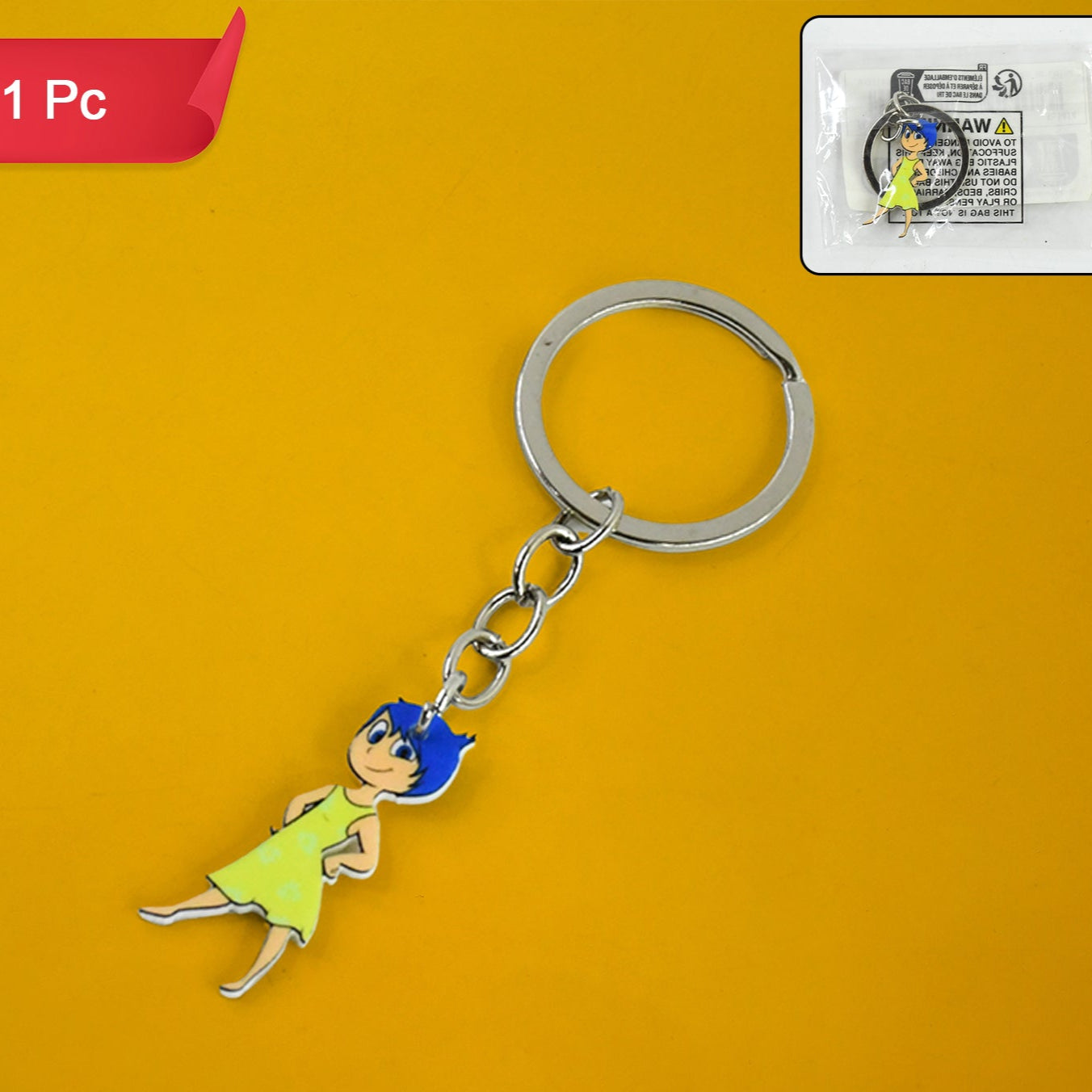 Cartoon Character Soft Pvc Keychain With Haired Girl Design (1 Pc) - Happy Price - Image 1