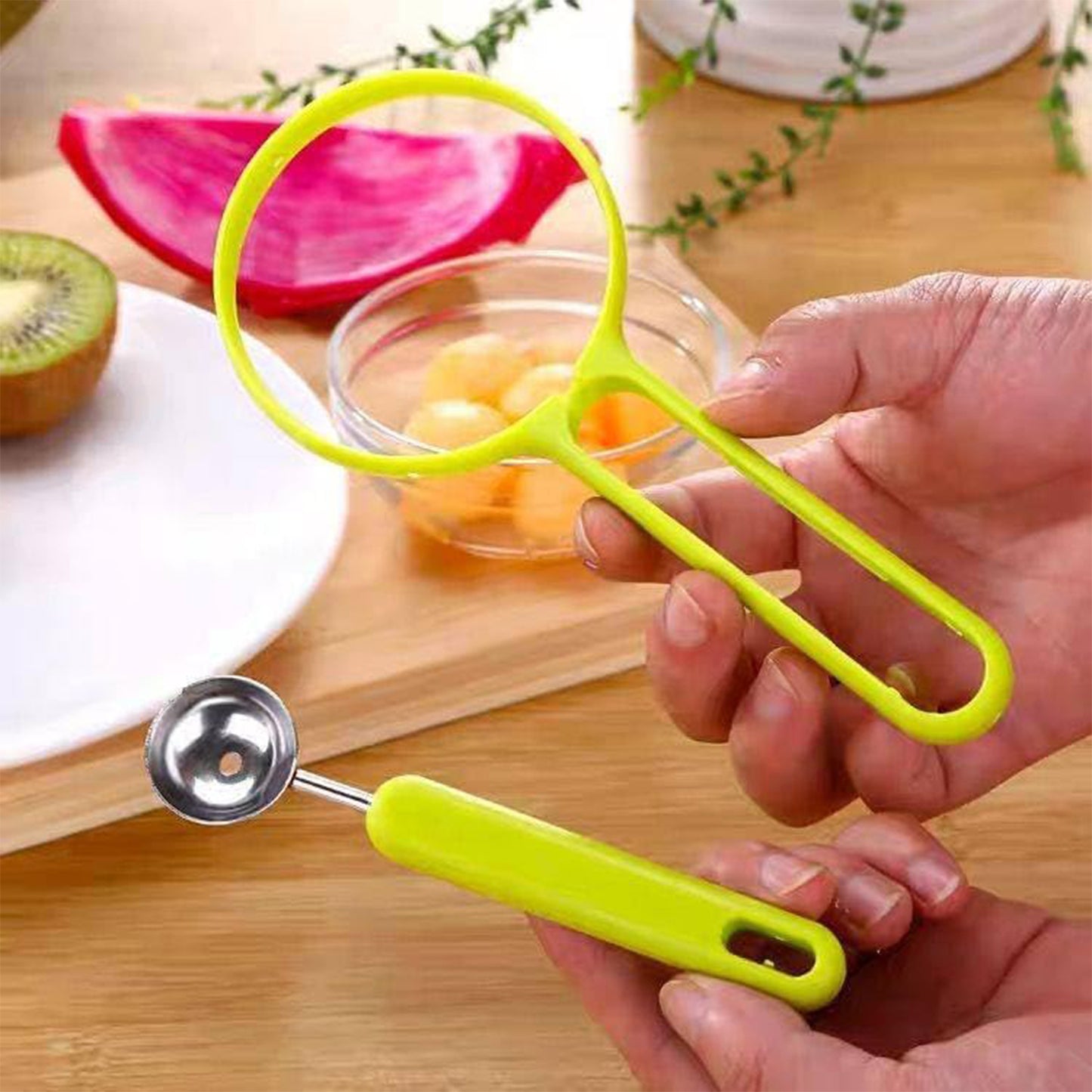 2 In 1 Kitchen Tool - Soft Fruit Peeler And Baller - Avocado Papaya Watermelon Honey Dew - Kitchen Gadget Tool (1 Pc) - Happy Price - Image 6