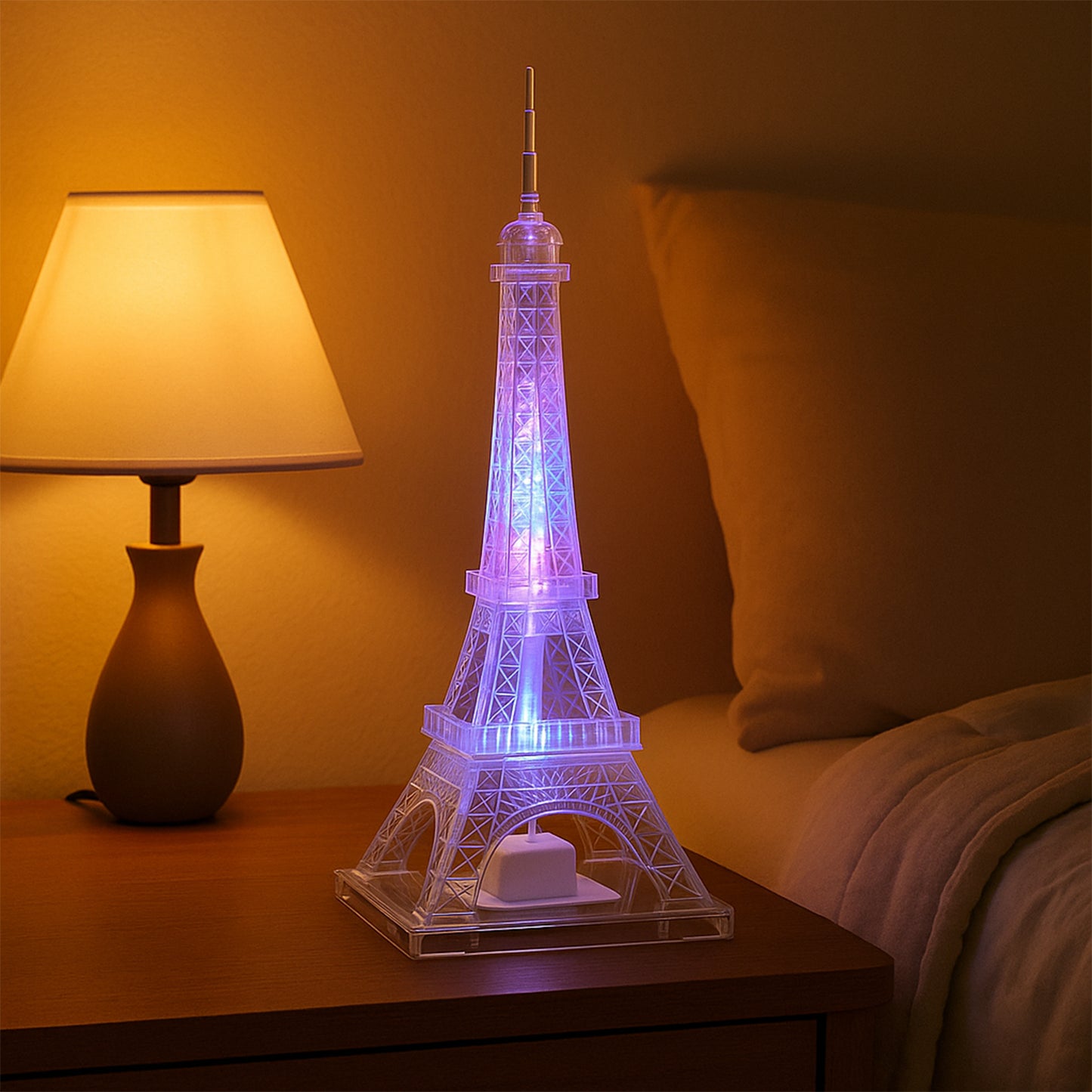 Eiffel Tower LED Night Light - Crystal Effect Multicolor Decorative Lamp (1 Pc) - Happy Price - Image 5