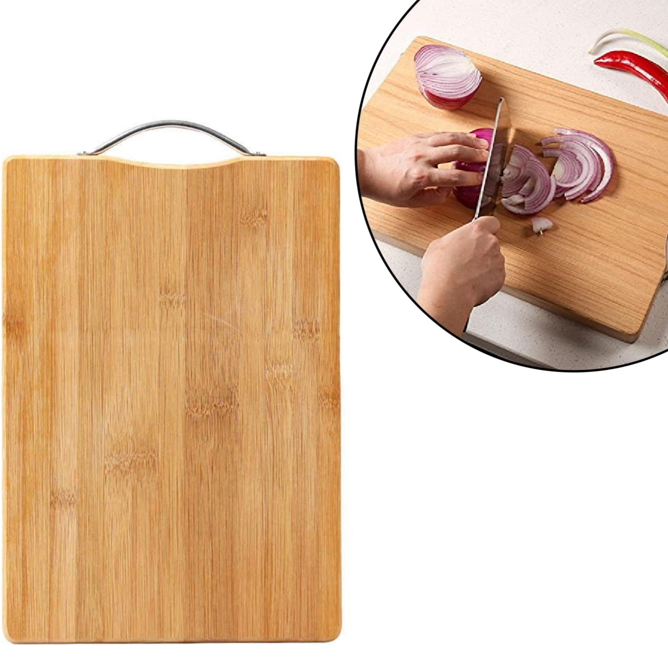 Wooden Chopping  Cutting Board With Anti Skid Mat - Happy Price - Image 1