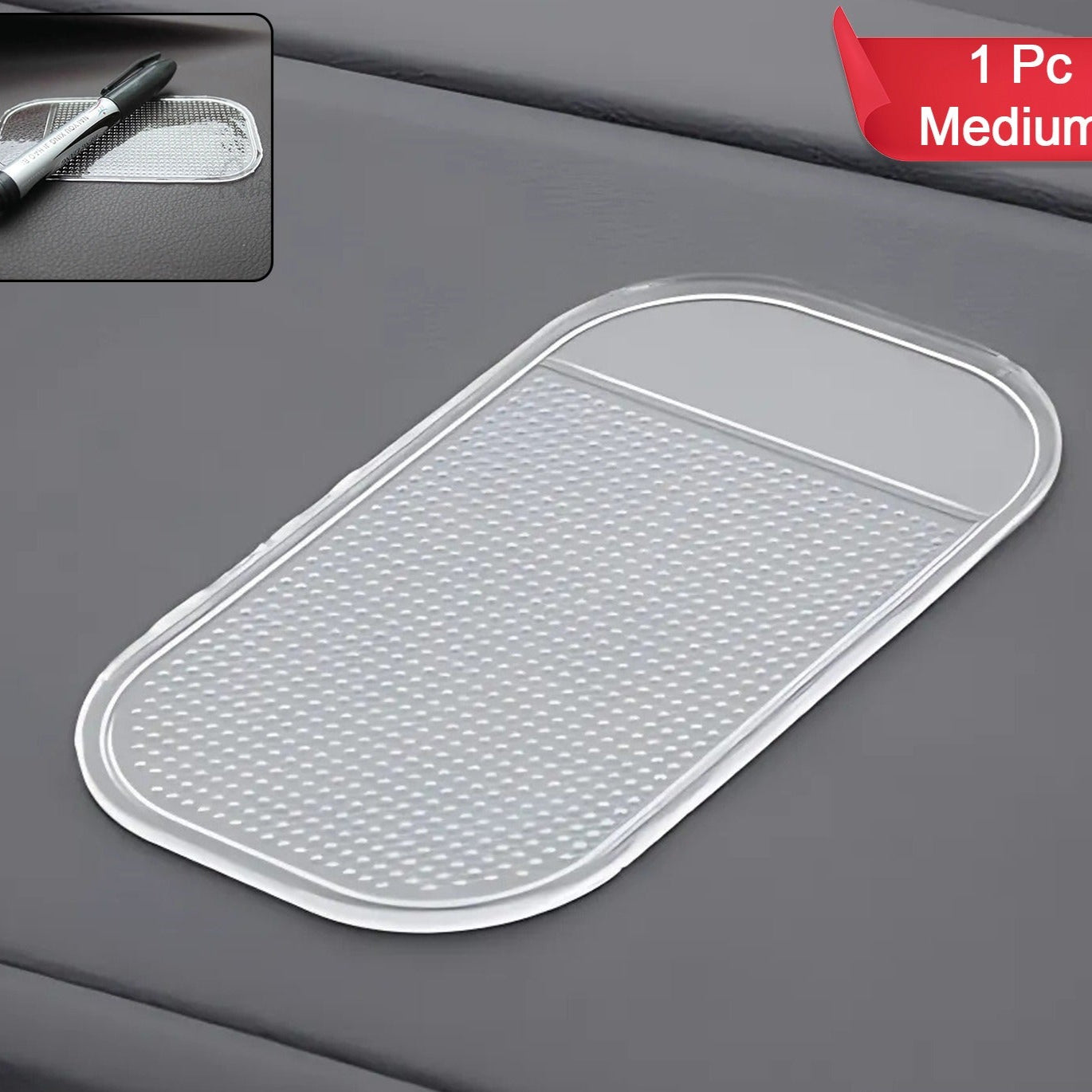 Medium Transparent Anti-slip Car Dashboard Mat (1 Pc) - Happy Price - Image 1