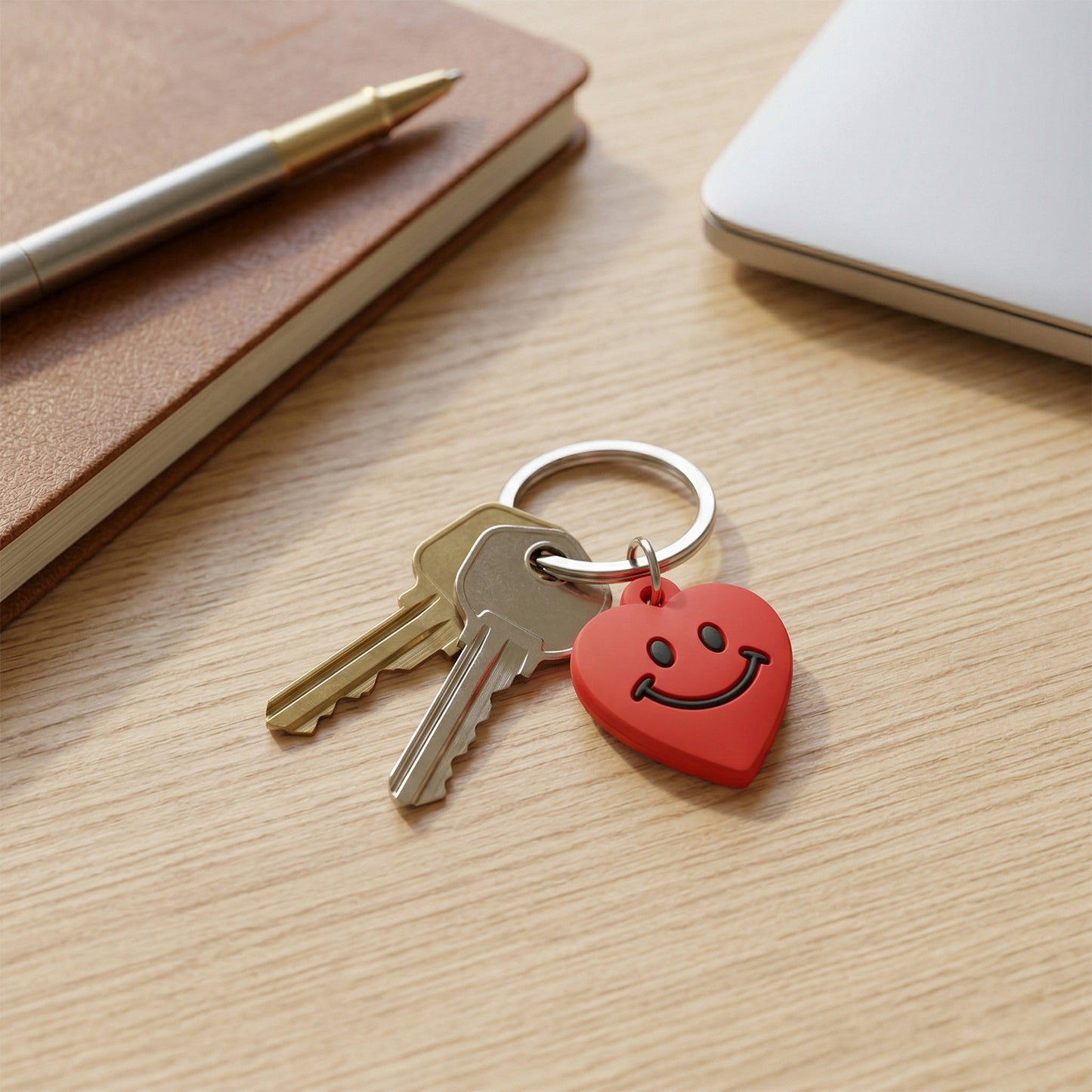Cute Smiley Heart Shape Bag Charm Keychain Set (10 Pc)