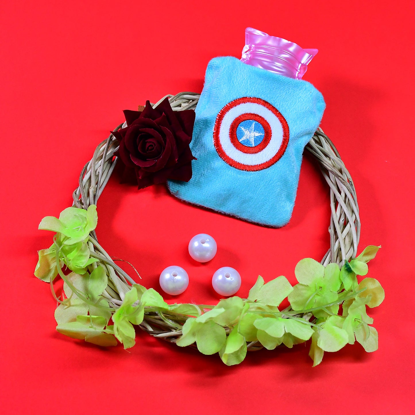 Captain Americas Shield Small Hot Water Bag With Cover For Pain Relief Neck Shoulder Pain And Hand Feet Warmer Menstrual Cramps. - Happy Price - Image 3