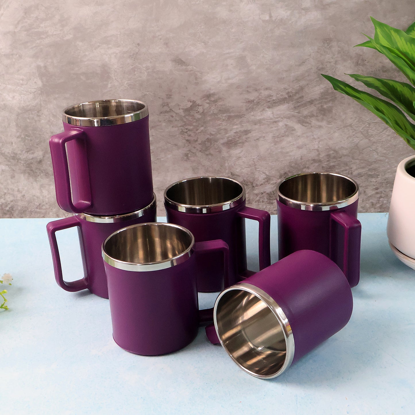6 Pcs Stainless Steel Inner Coffee Mug Set, 200ml Each - Happy Price - Image 6