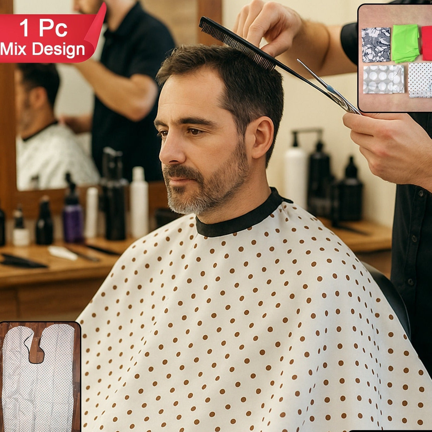 Professional Hair Cutting Cape - 1 Pc Waterproof Barber Apron for Salon & Home - Happy Price - Image 1