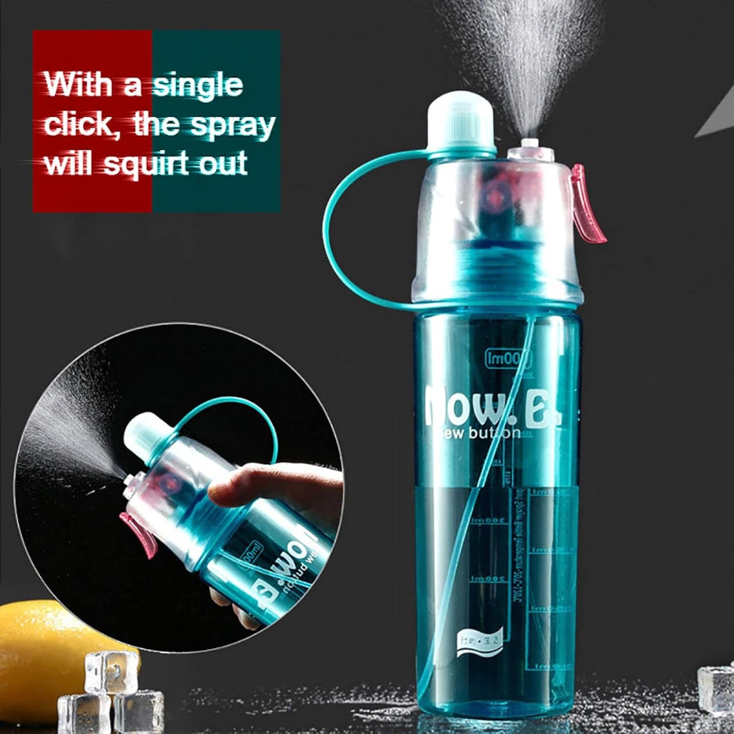 Plastic 2 In 1 Mist Spray Water Bottle (Multicolor  400 Ml  1 Pc) - Happy Price - Image 3