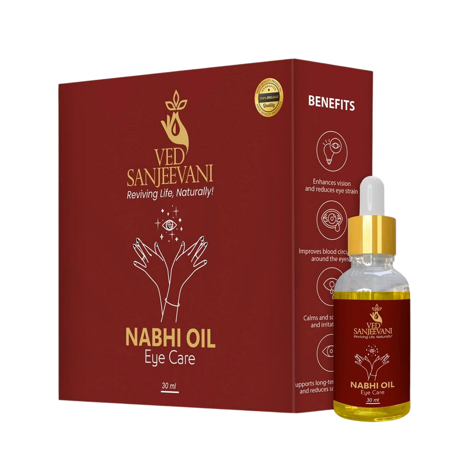 Ved Sanjeevani 100 Organic Ayurvedic Nabhi Oil For Eye Care (30ml  1 Pc) - Happy Price - Image 6