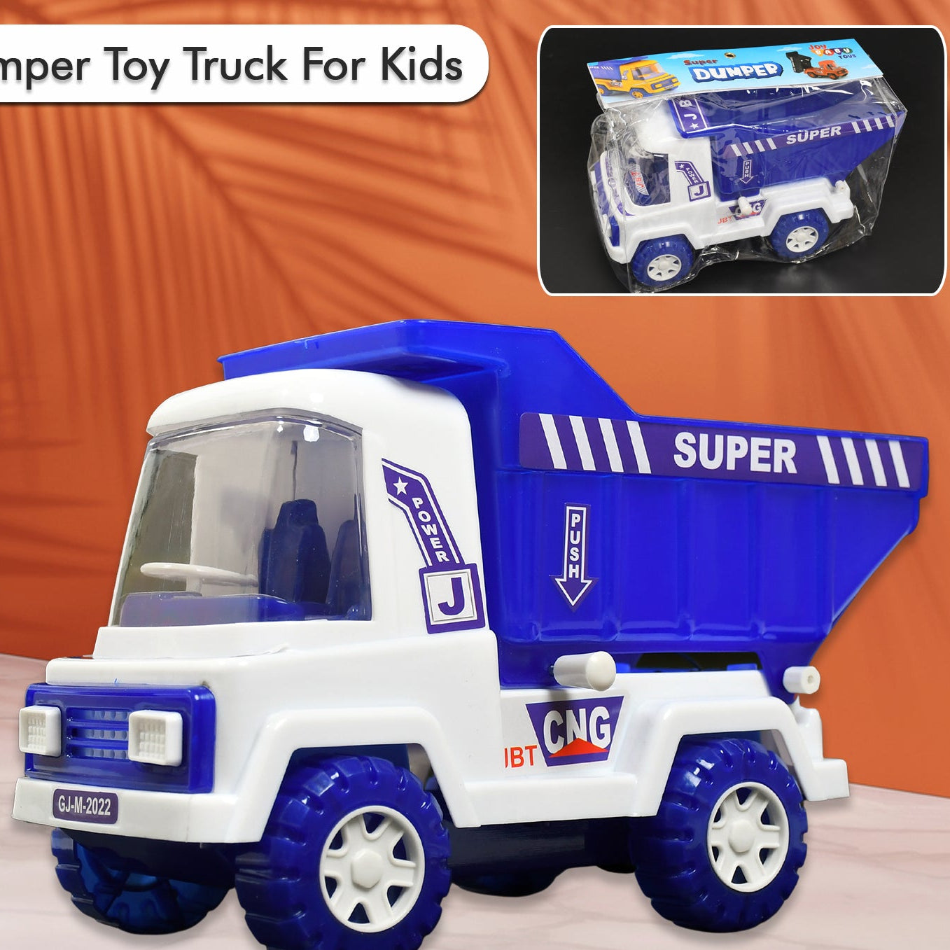 Big Size Friction Powered Dumper Toy Truck For Kids.  With Opening Container Feature.  Strong  Durable Plastic Material.  Indoor  Outdoor Play.  Miniature Scaled Models Truck - Happy Price - Image 1