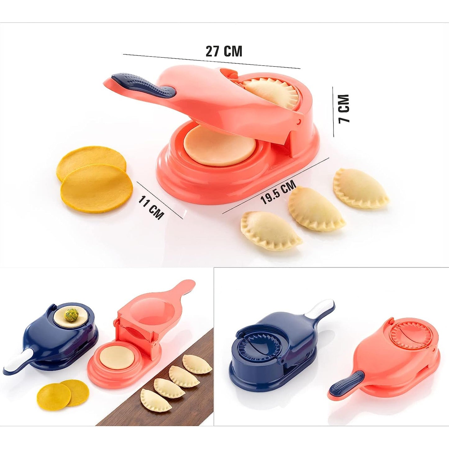 Dumpling Skin Press Mould For Gujiya Ghughra Momos Making 2 In 1 Dumpling Maker Mould Machine Kitchen Dumpling - Happy Price - Image 5