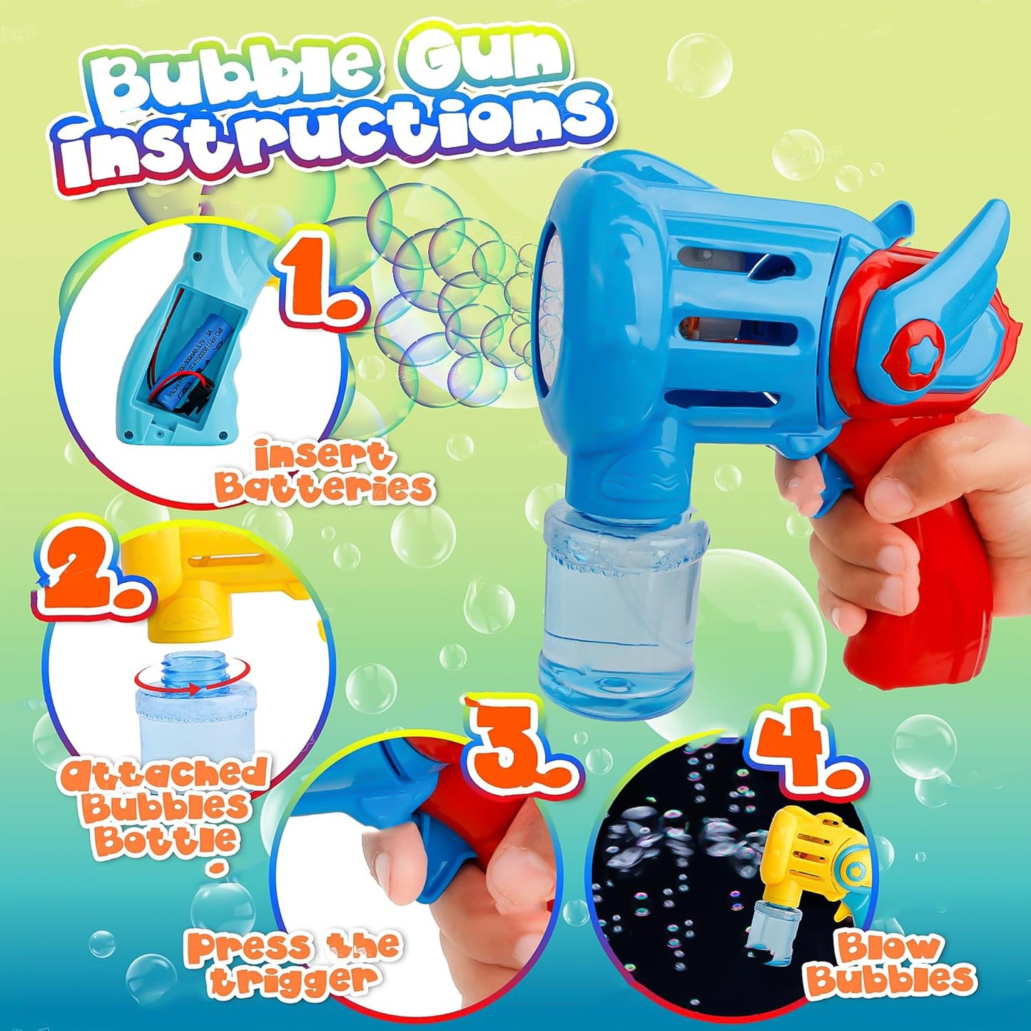 Rechargeable Bubble Gun Toy For Kids (1 Set) - Happy Price - Image 7