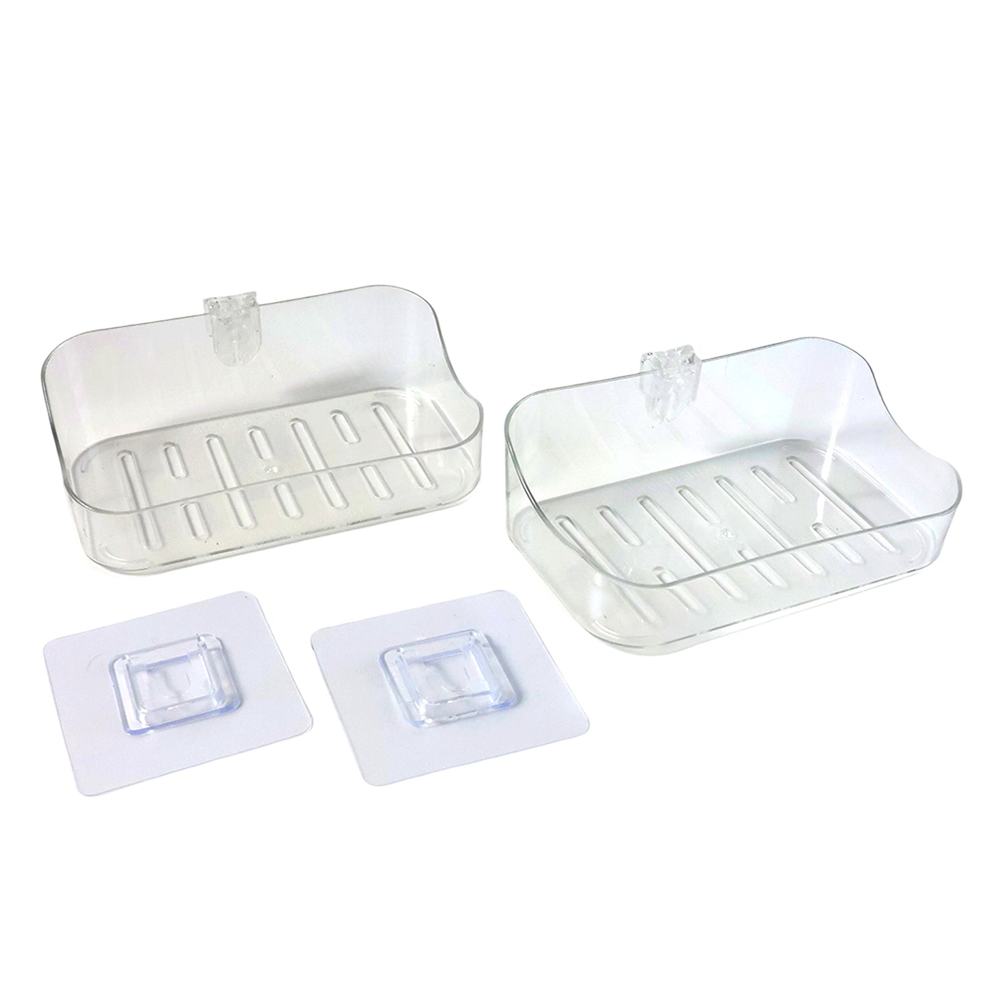 Set of 2 Transparent Wall-Mounted Soap Holders with Suction Cups - Happy Price - Image 2