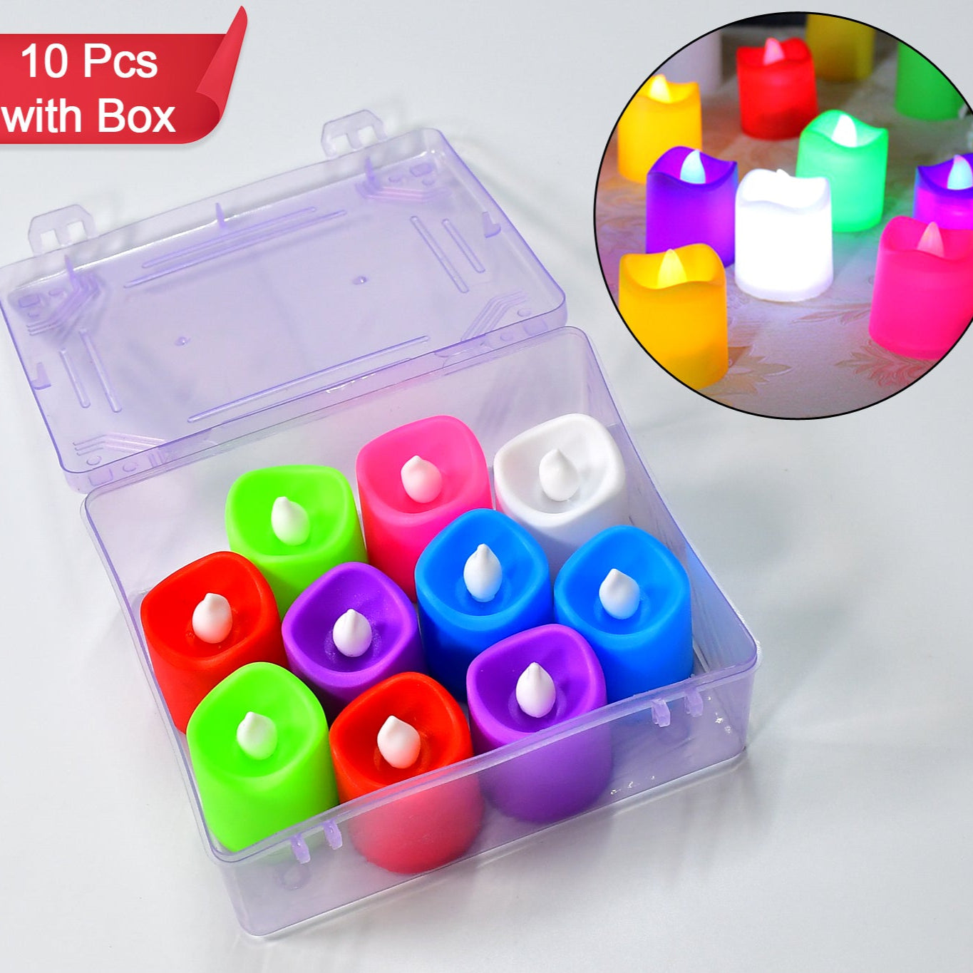 10pcs Festival Decorative - Led Tealight Candles  Battery Operated Candle Ideal For Party. - Happy Price - Image 1