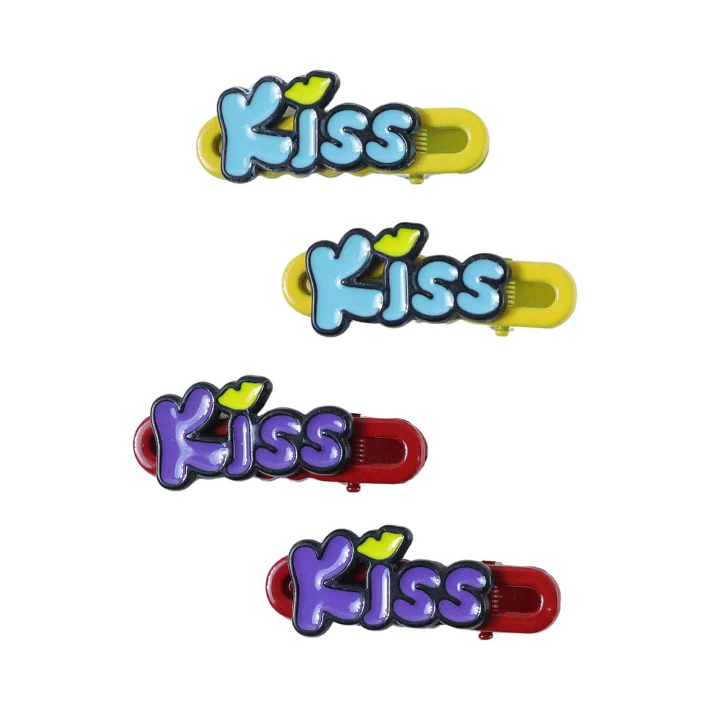 Decorative Kiss Text Hair Clips - Pack of 4 - Happy Price - Image 4