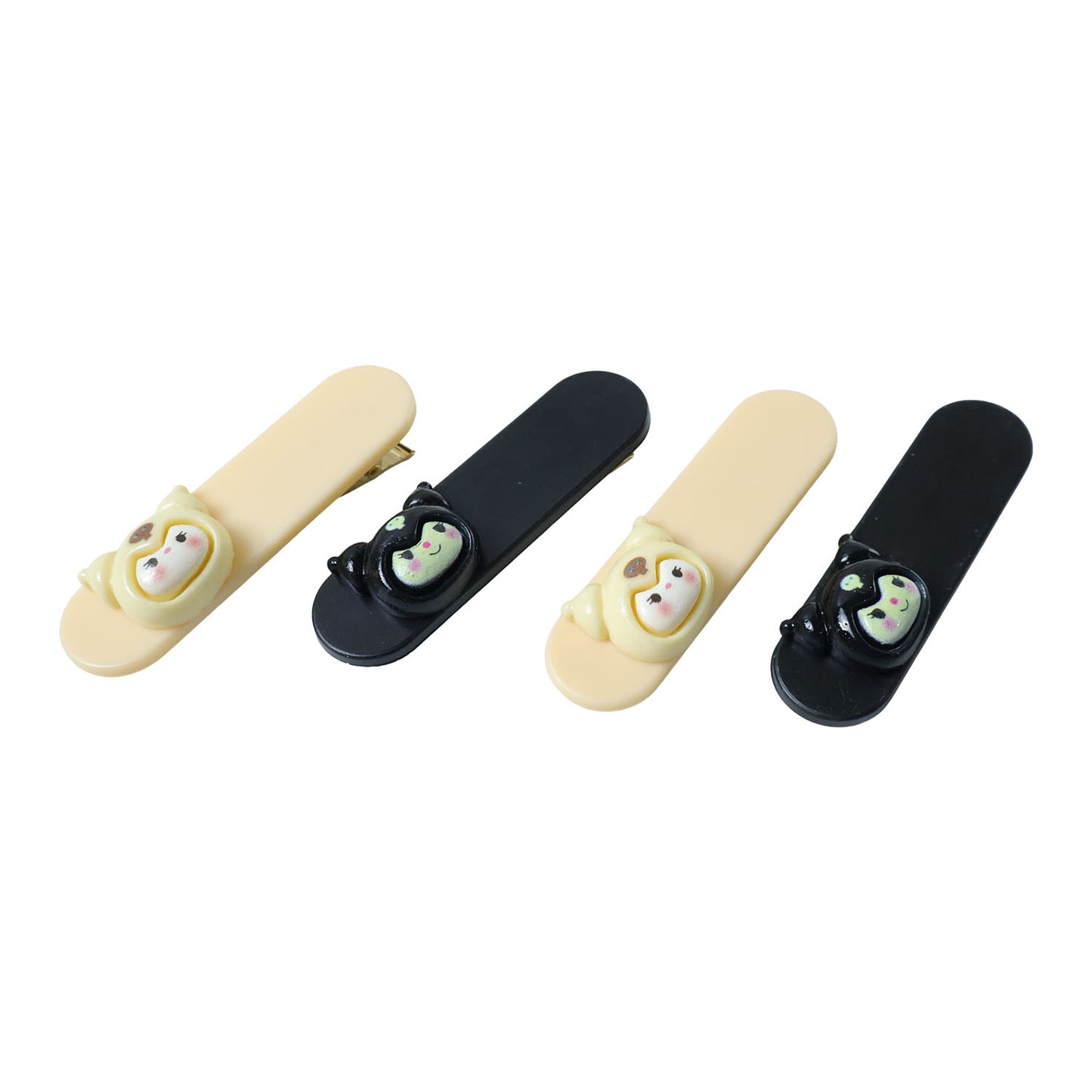 Cute Cartoon Character Hair Clips Set - 4 Pc Snap Clips for Girls & Women - Happy Price - Image 4