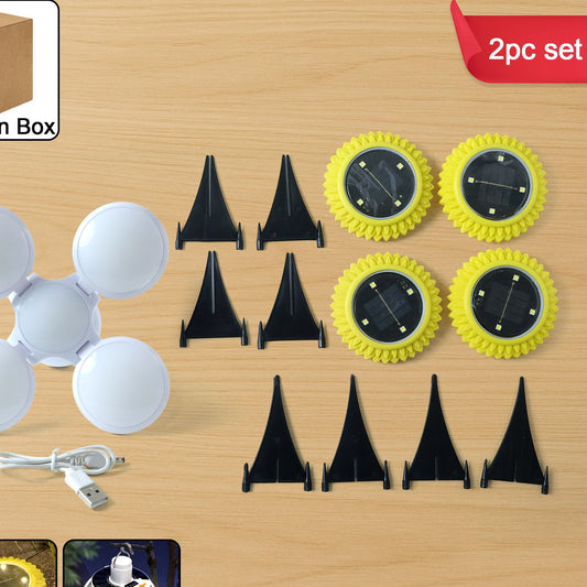 Solar LED Garden Lights - 2 Pc Set for Outdoor Pathways - Happy Price - Image 1