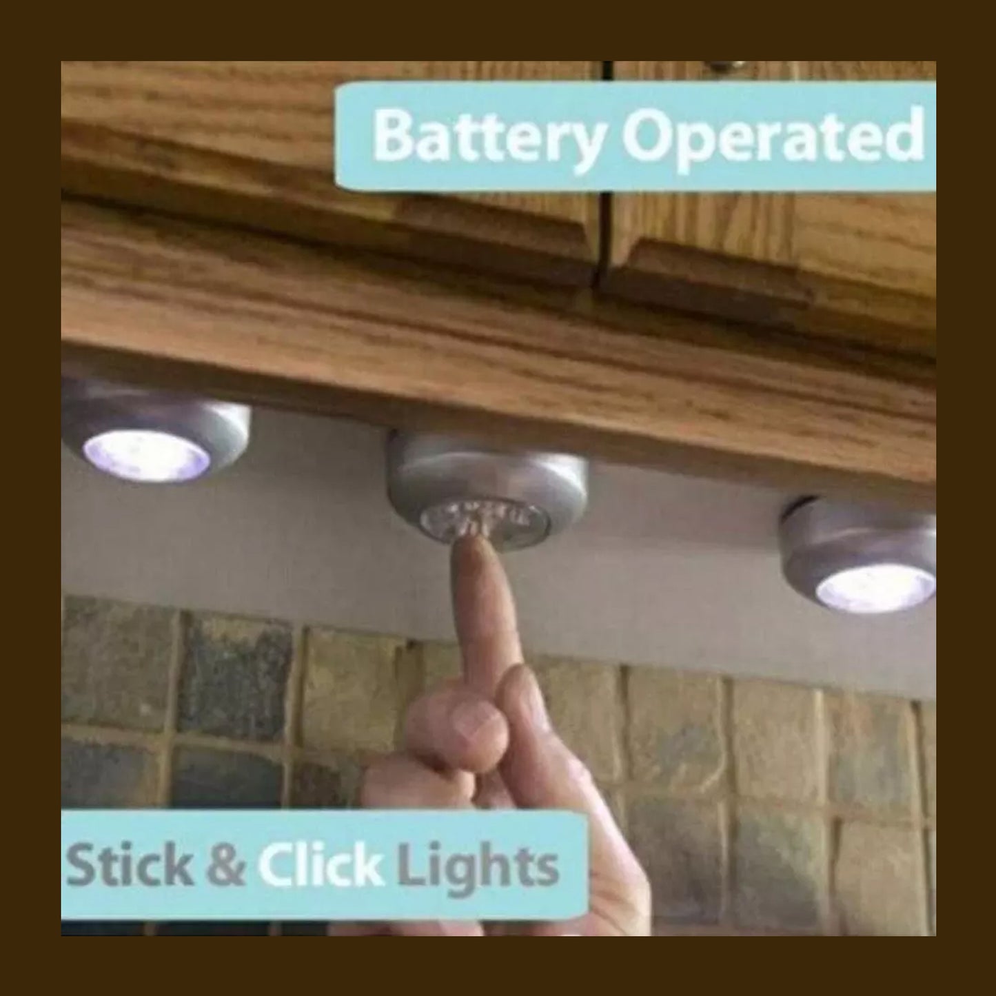 4 LED Battery-Powered Wireless Tap Light - Stick-On Push Lamp for Closets, Cabinets & More - Happy Price - Image 6