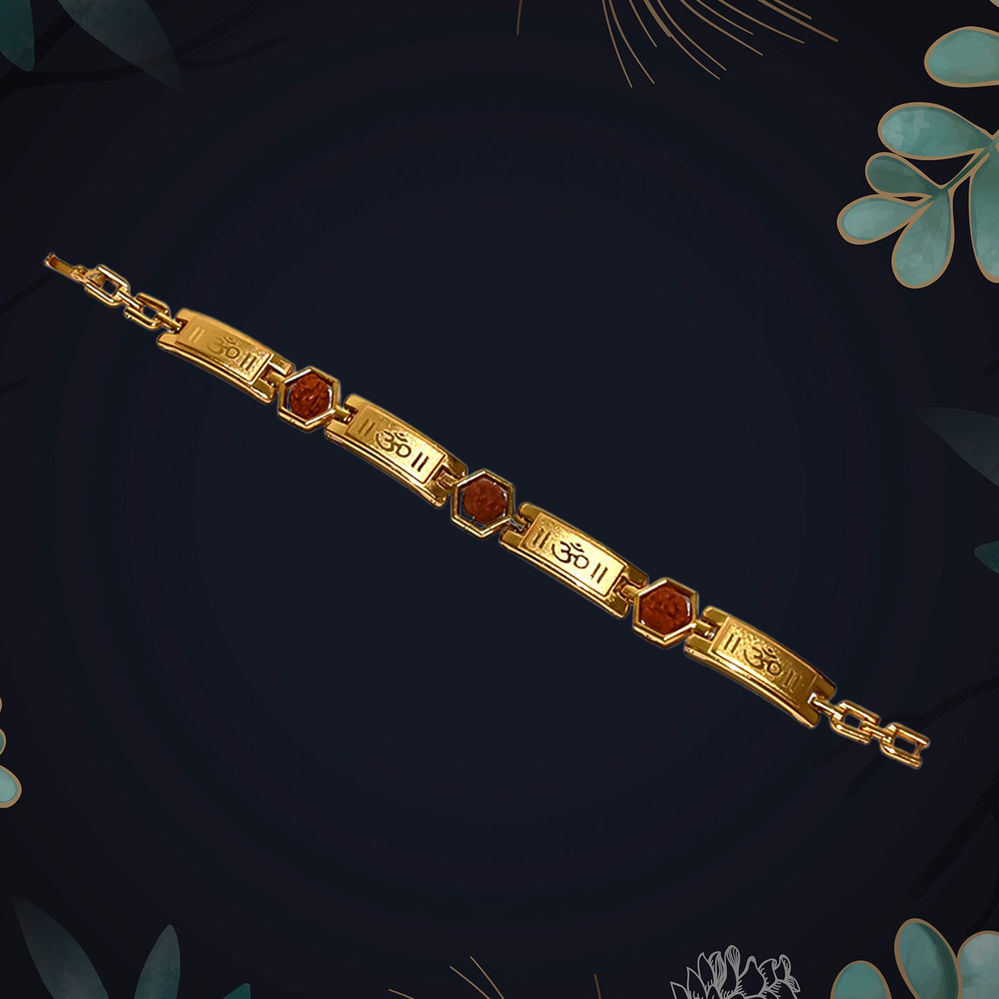 Gold Plated Hexa Bead Bracelet Rakhi For Brother  (1 Pc) - Happy Price - Image 6