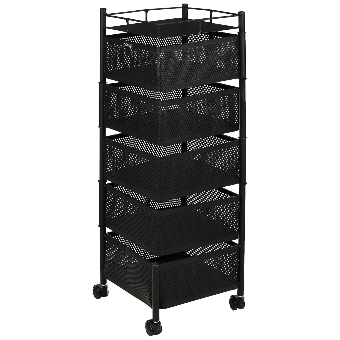 5 Tier Rolling Kitchen Trolley with Mesh Baskets - Multipurpose Organizer - Happy Price - Image 2