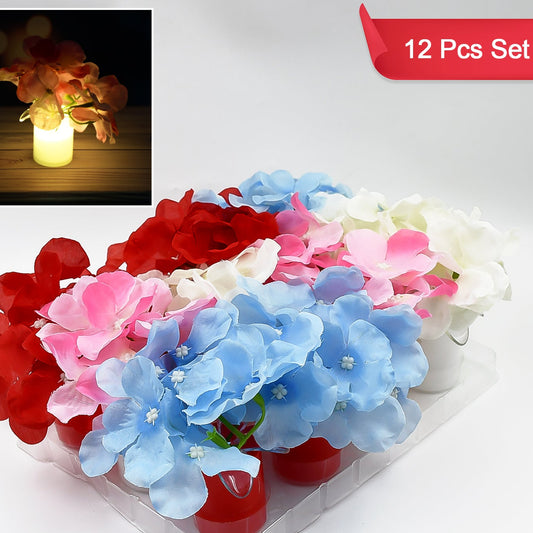 12 Pcs LED Artificial Flower Mood Lamp Set for Home Decor - Happy Price - Image 1