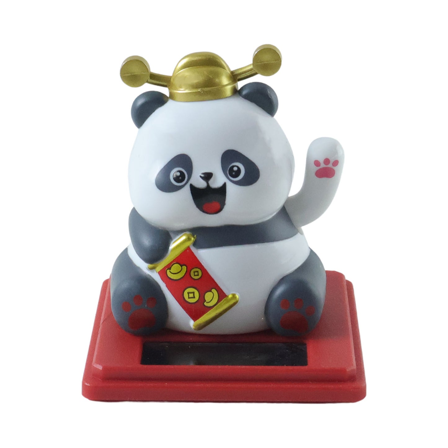 Solar Powered Waving Panda Showpiece with Display Case (1 Pc) - Happy Price - Image 4