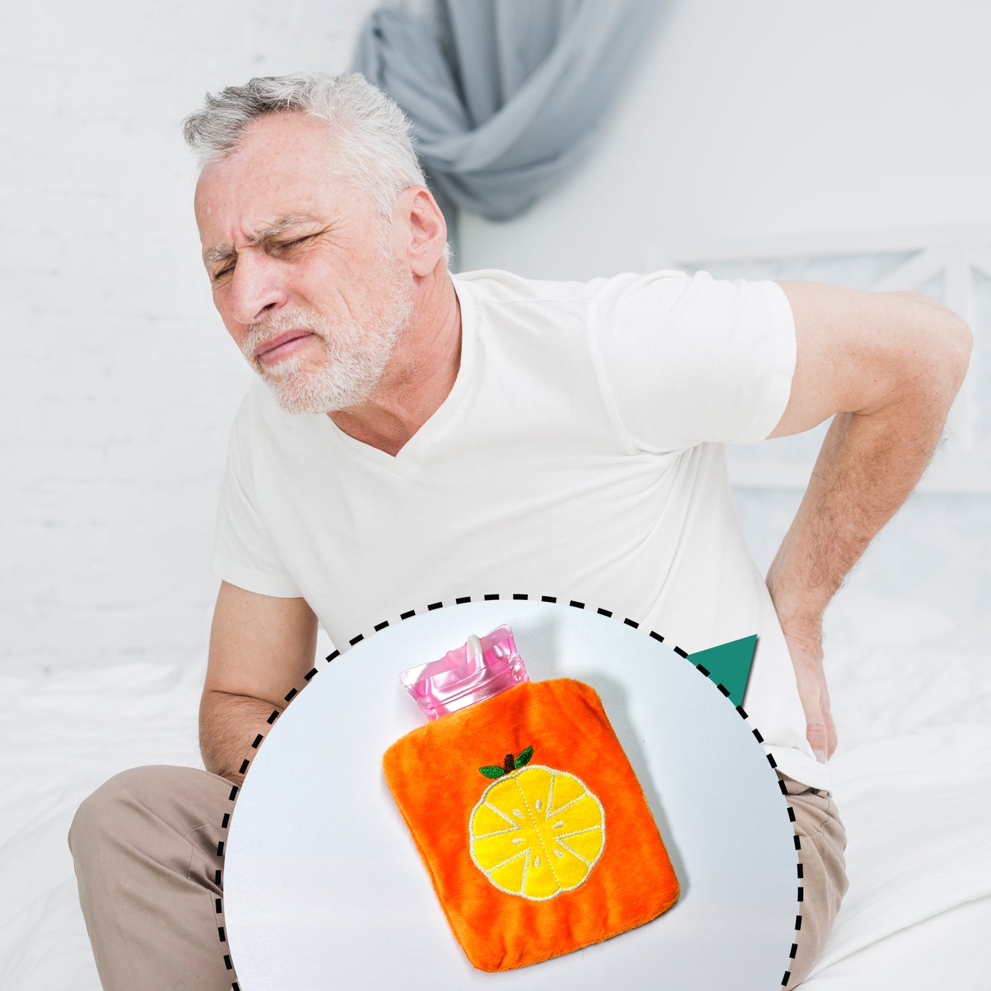 Orange Small Hot Water Bag With Cover For Pain Relief Neck Shoulder Pain And Hand Feet Warmer Menstrual Cramps. - Happy Price - Image 6