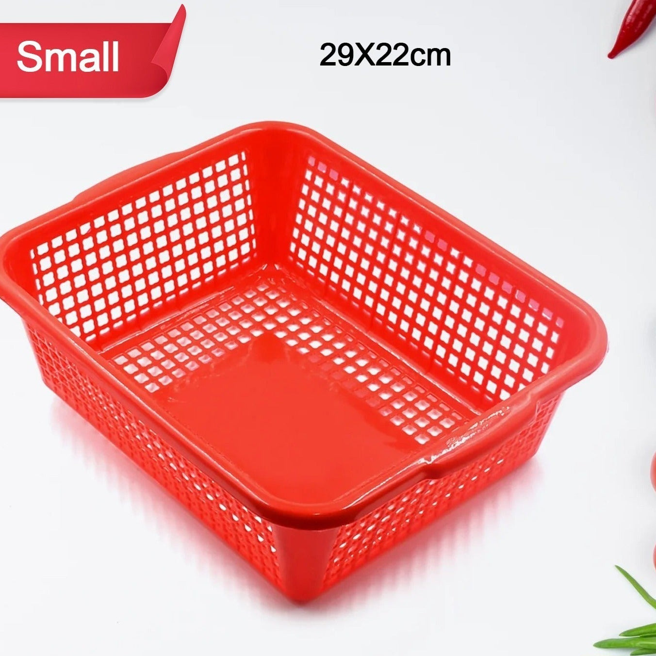 Plastic 1 Pc Kitchen Small Size Dish Rack Drainer Vegetables And Fruits Washing Basket Dish Rack Multipurpose Organizers (29x22cm Mix Color) - Happy Price - Image 1