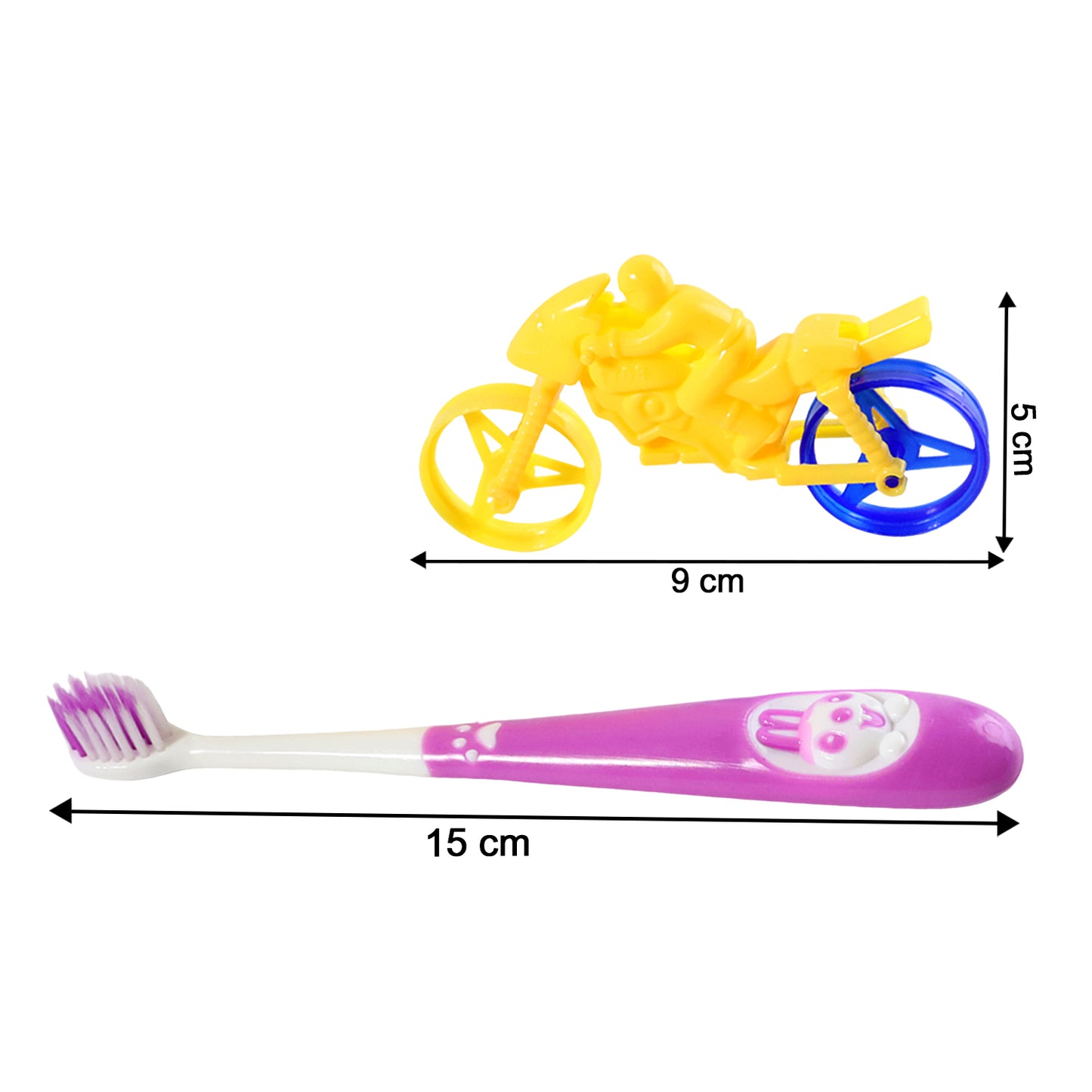 Kids Toothbrush & Motorcycle Toy Set - Fun Oral Care Combo - Happy Price - Image 3