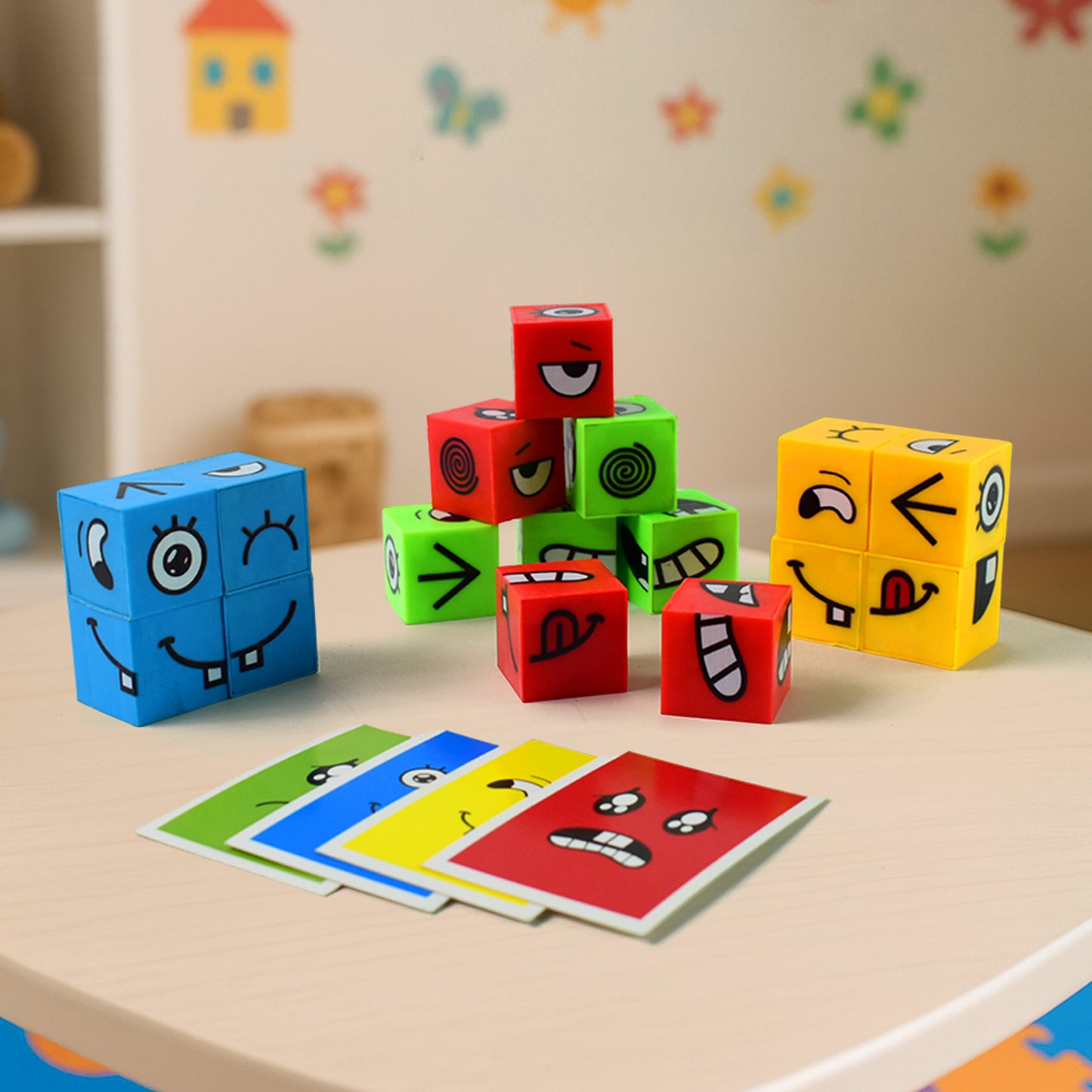 Face Changing Puzzle Cube Toy Set for Kids - Emotional Intelligence Learning Game - Happy Price - Image 4