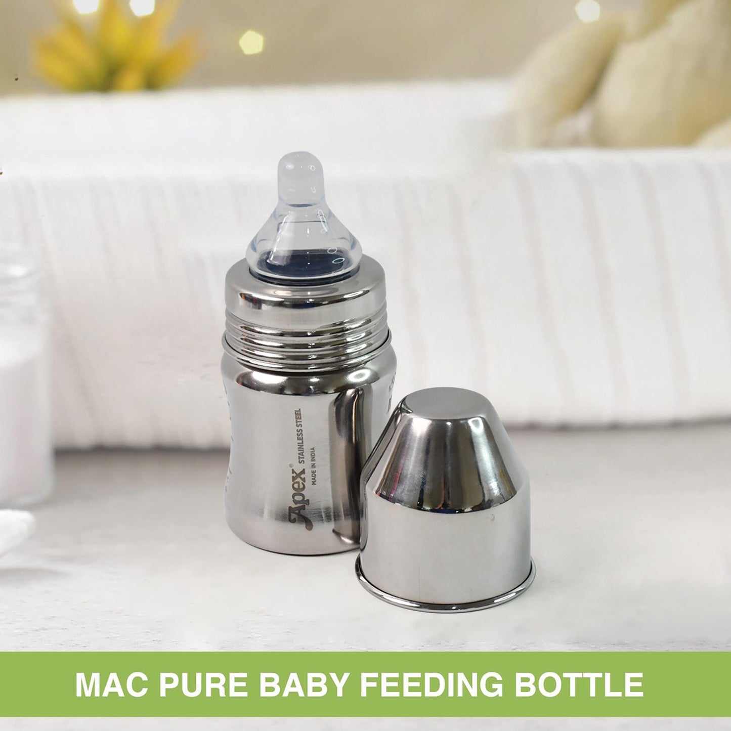 Apex Stainless Steel Baby Feeding Bottle, 125 ML, 1 Pc - Happy Price - Image 7