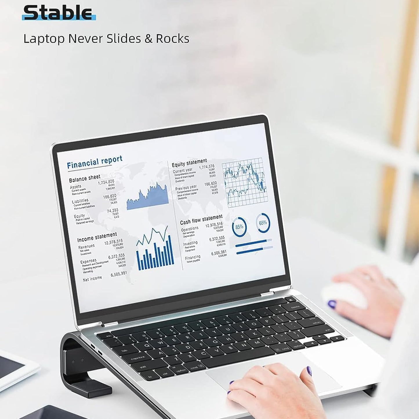 Fixed Metal Laptop Stand for Desk - 25 x 26 cm - Happy Price - Image 2