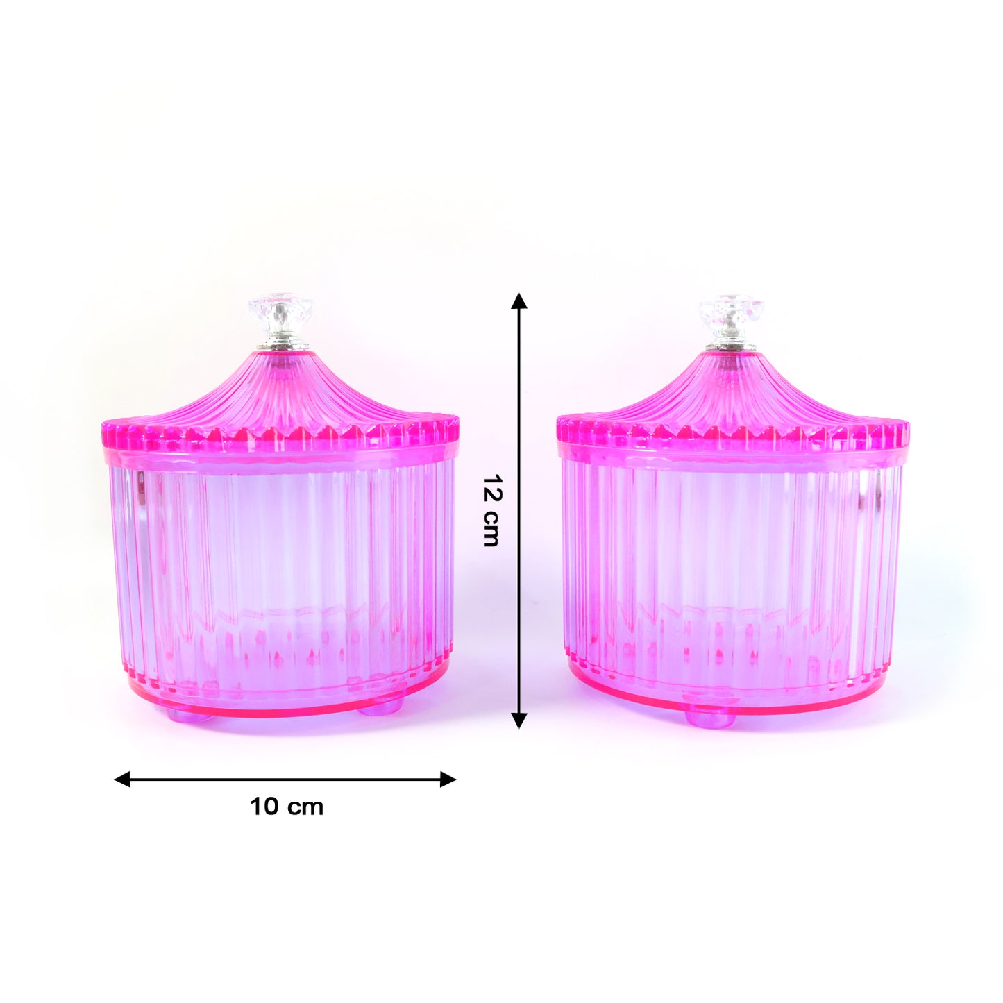 Transparent Dry Fruit Storage Jars with Decorative Lids - Set of 2 - Happy Price - Image 3