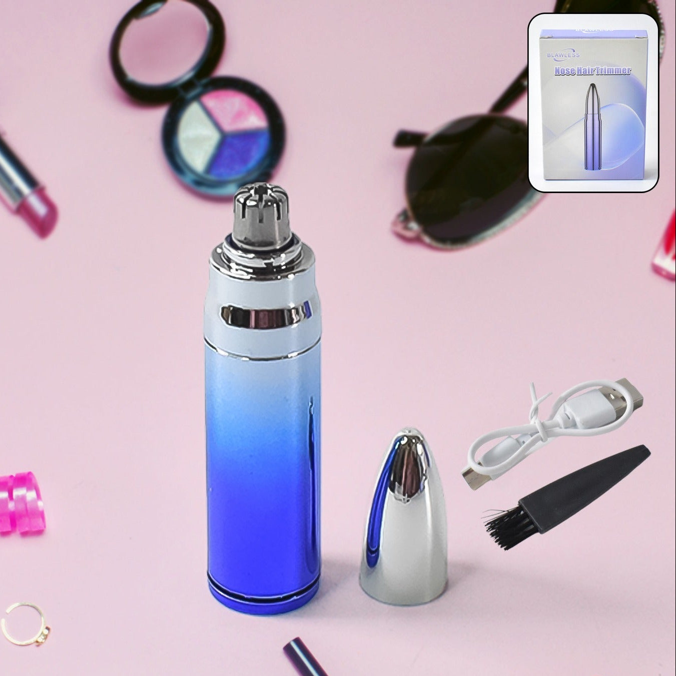 Electric Nose & Ear Hair Trimmer for Men & Women - USB Rechargeable, Waterproof (1 Pc) - Happy Price - Image 1