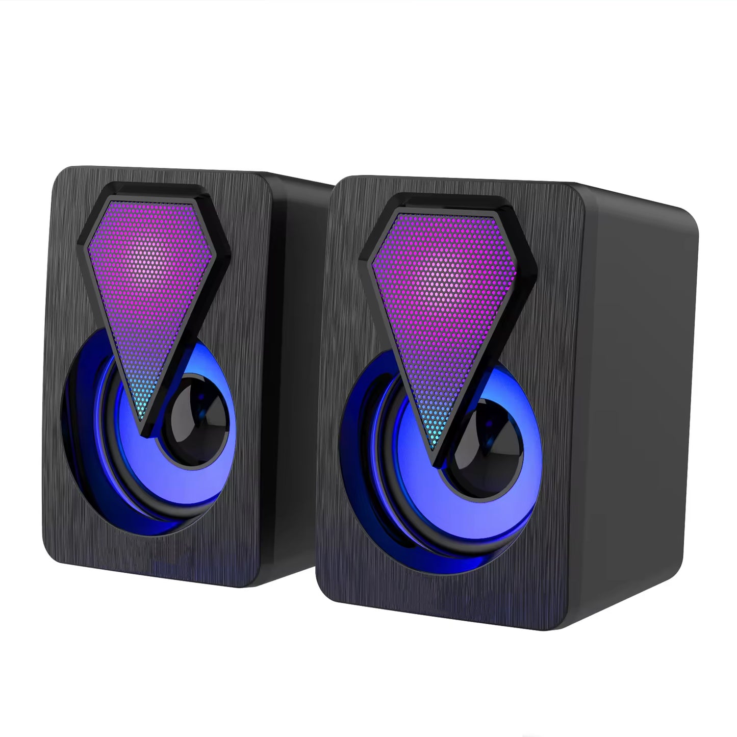 Rgb Desktop Speakers Plug And Play Usb Powered Speaker (2 Pc Set) - Happy Price - Image 3