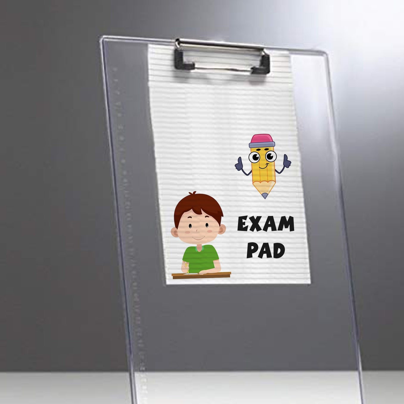 Transparent Unbreakable Exam Pad with Scale - A4 Size Writing Board for Students - Happy Price - Image 1