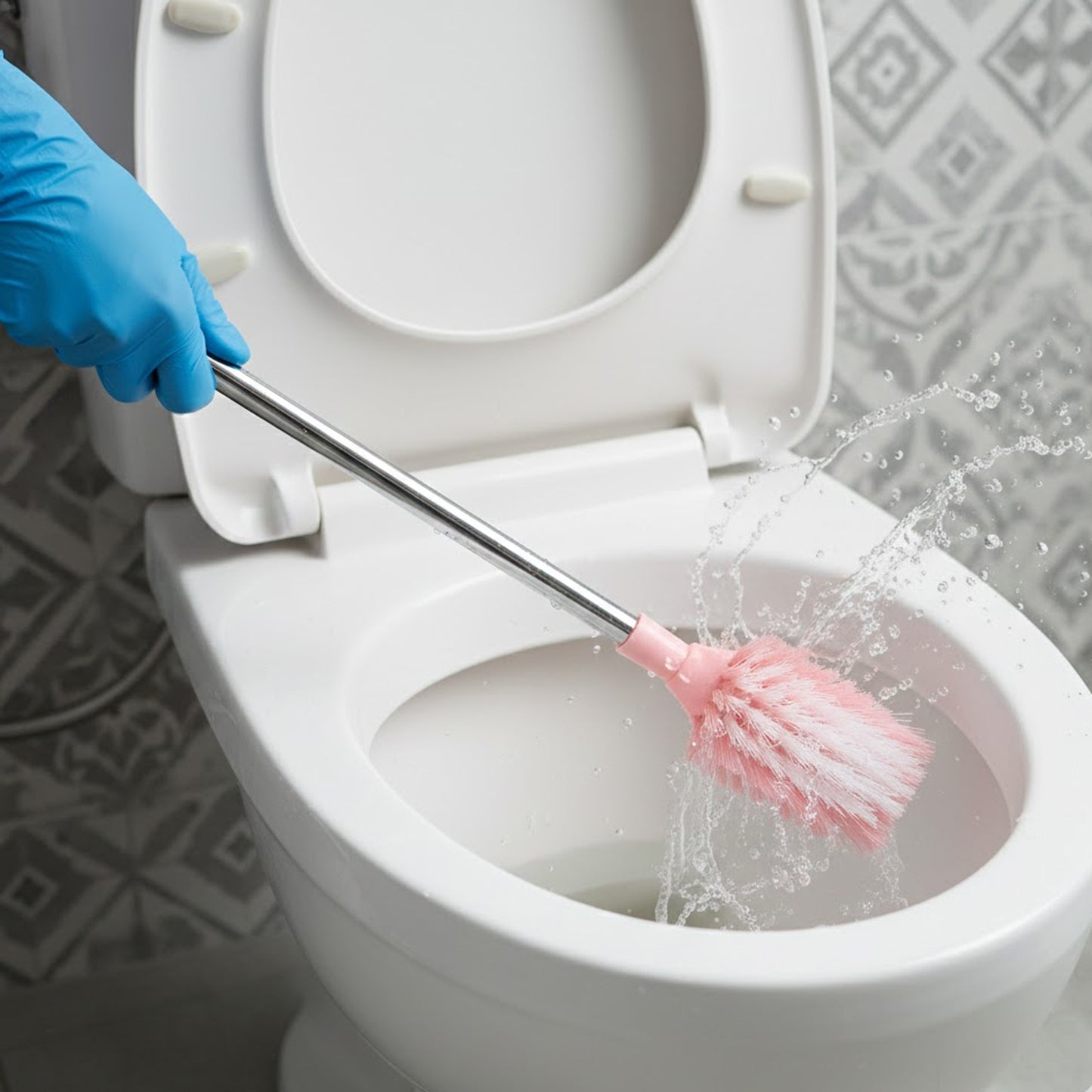 Long Handle Toilet Brush for Deep Bathroom Cleaning - 1 Pc - Happy Price - Image 3
