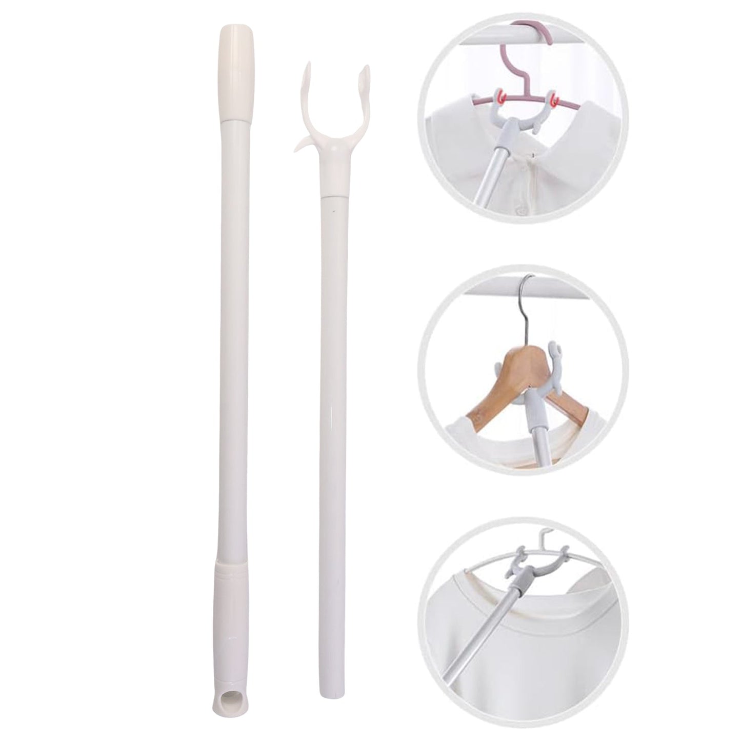 120 cm Long Reach Clothes Hook Rod (1 Pc) - Extended Laundry Pole for High Wardrobes - Happy Price - Image 4