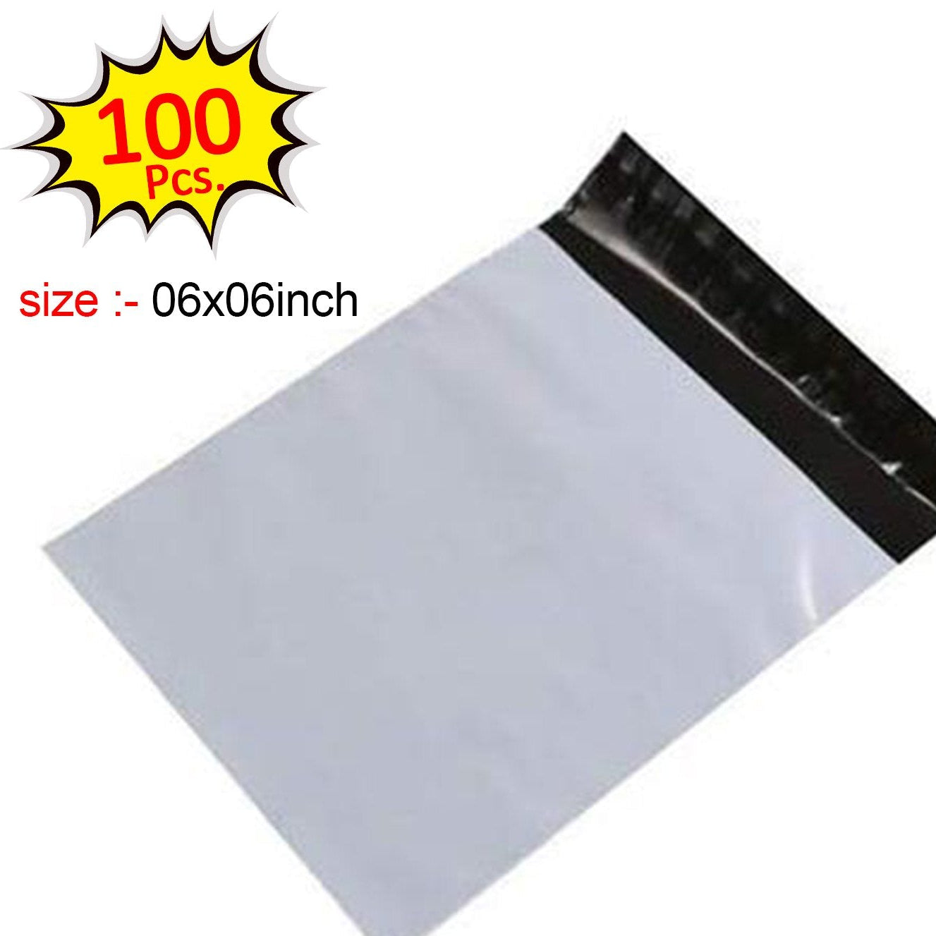 Tamper Evident Courier Bags - 6x6 Inch, Pack of 100 - Happy Price - Image 1