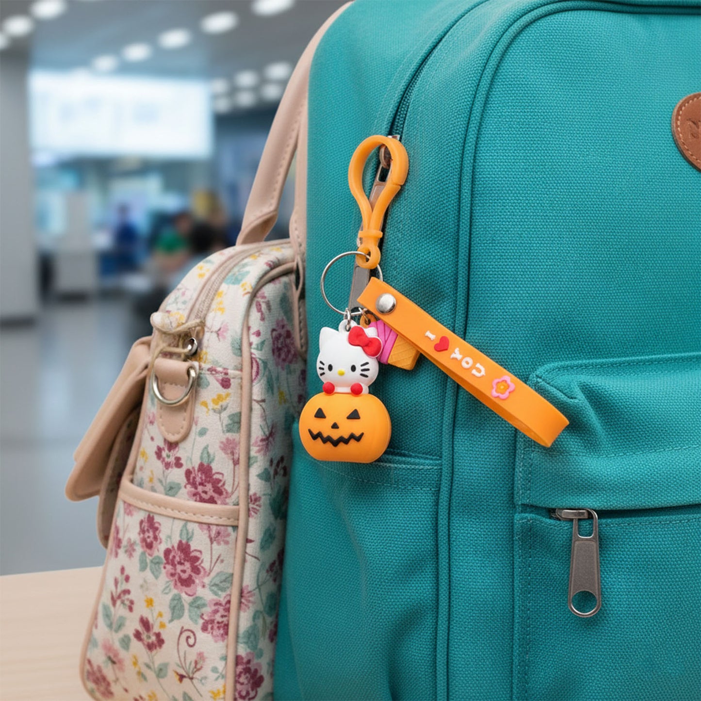Cartoon Kitty Pumpkin Keychain with Strap - 1 Pc - Happy Price - Image 6