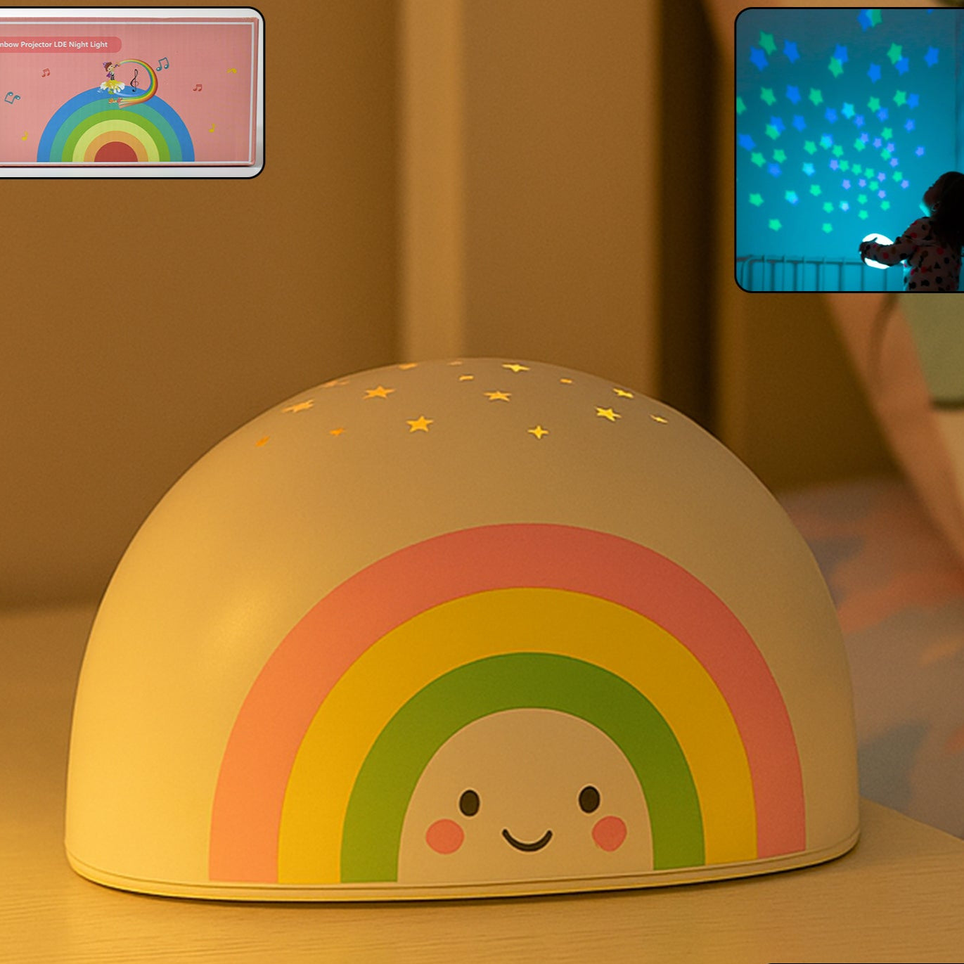 Rainbow Projector Led Night Light For Kids (1 Pc) - Happy Price - Image 1