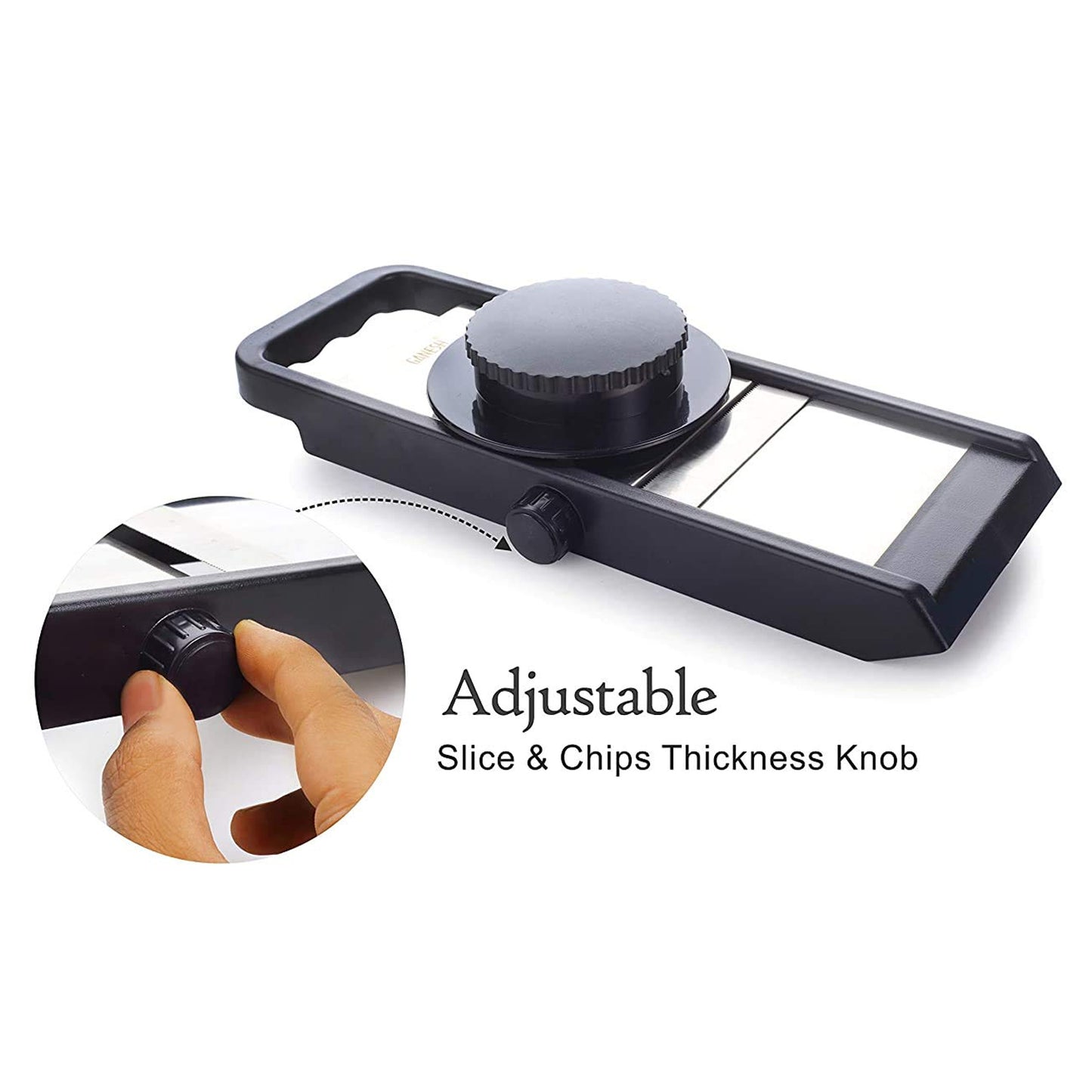 Ganesh Adjustable Plastic Slicer 1-piece Blacksilver - Happy Price - Image 2