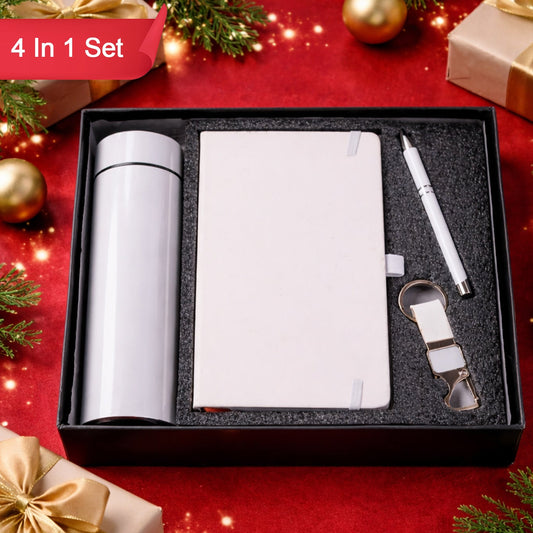 4-Piece Executive Gift Set: Insulated Bottle, Notebook, Pen & Keychain - Great Price - Image 1