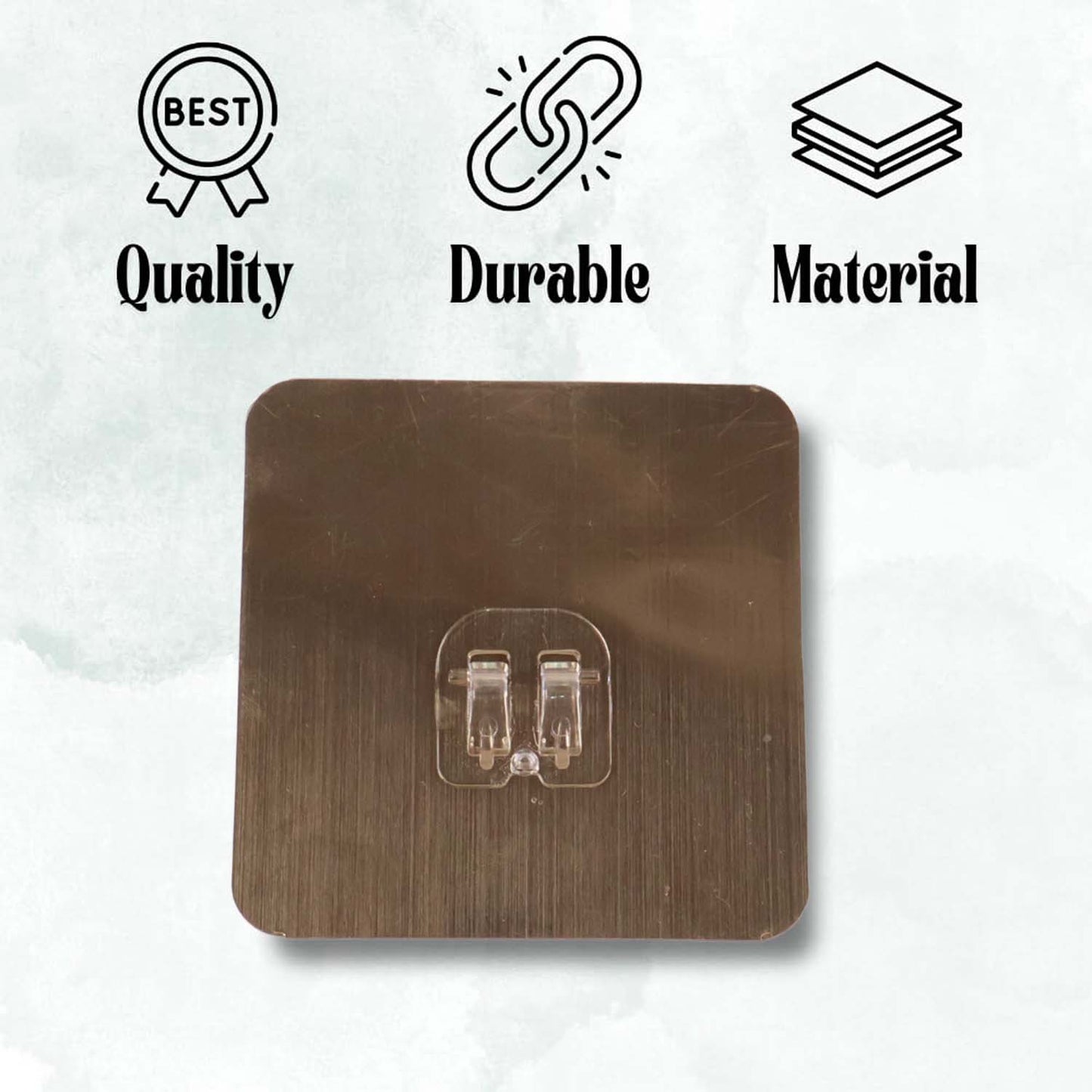 Heavy-Duty Adhesive Plastic Wall Hook - 1 Pc (8x8 cm) - Happy Price - Image 3