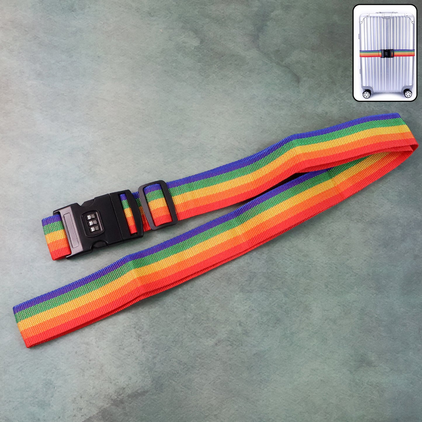 Rainbow Luggage Strap with 3-Digit Combination Lock - 1 Pc - Happy Price - Image 7