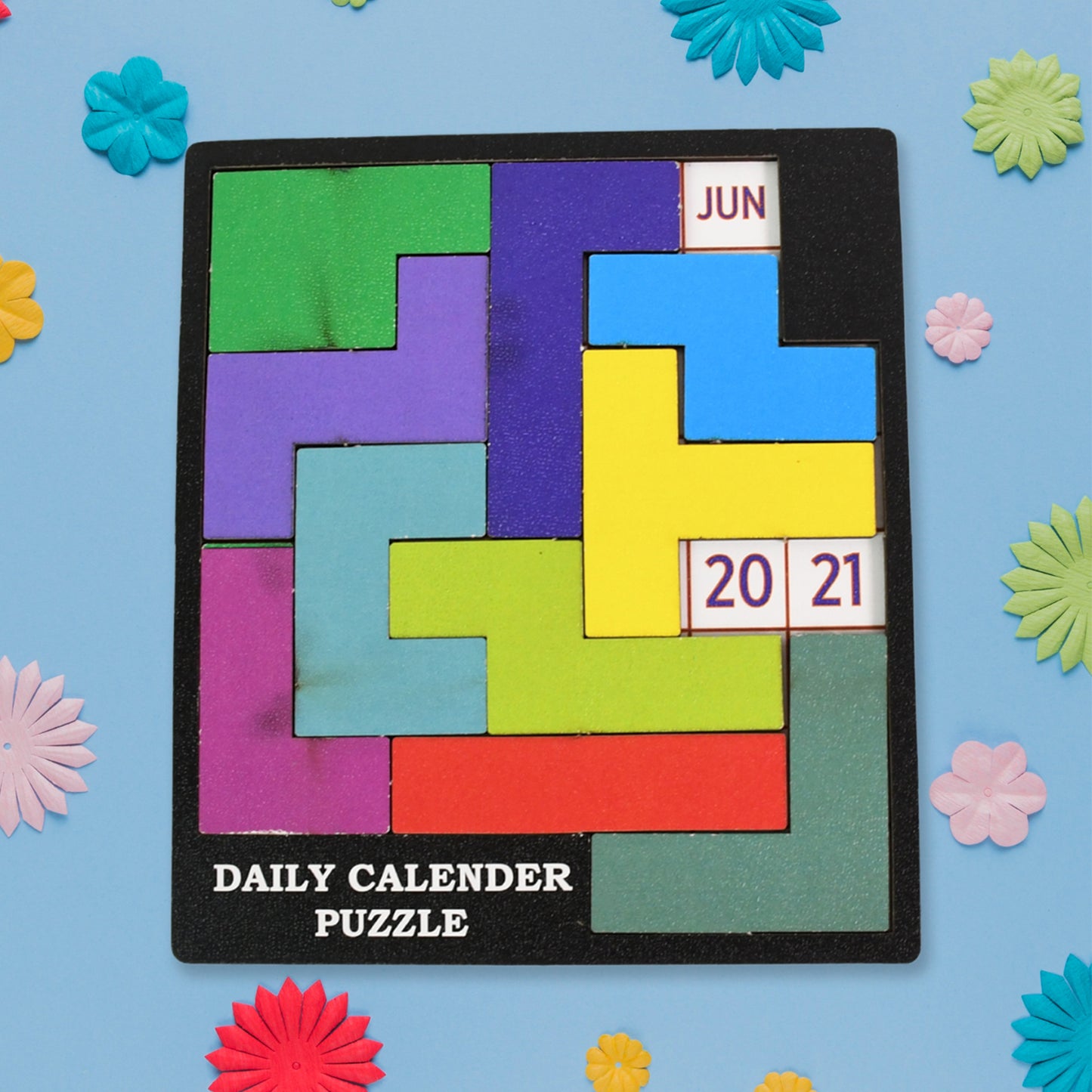 Wooden Daily Calendar Puzzle (Multicolor  1 Set) - Happy Price - Image 2