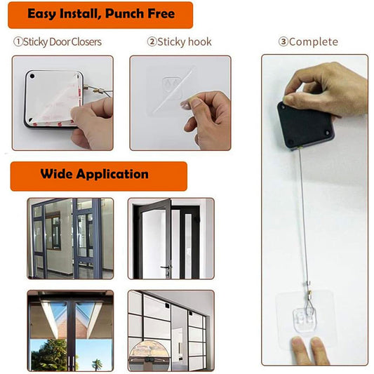 Punch-Free Automatic Door Closer with Sensor - Happy Price - Image 1