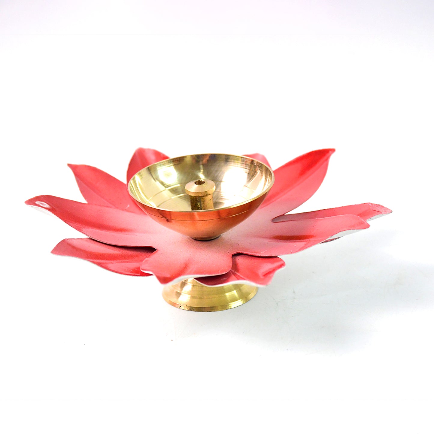 Lotus Brass Oil Diya - 1 Pc, Decorative Pooja Lamp - Happy Price - Image 2
