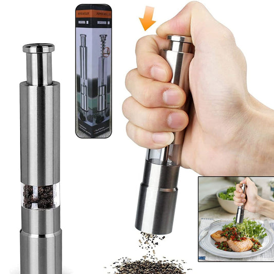 Stainless Steel Thumb Presser Salt And Pepper Grinder (1 Pc) - Happy Price - Image 1