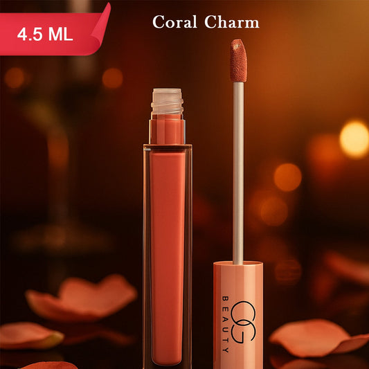 Coral Charm Liquid Lipstick - 4.5 ML, Long-Lasting Matte Finish - Happy Price - Image 1