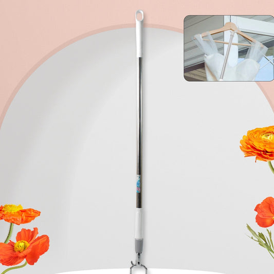 Stainless Steel Telescopic Pole Clothes Hooks Hanger (1 Pc  155 Cm) - Happy Price - Image 1